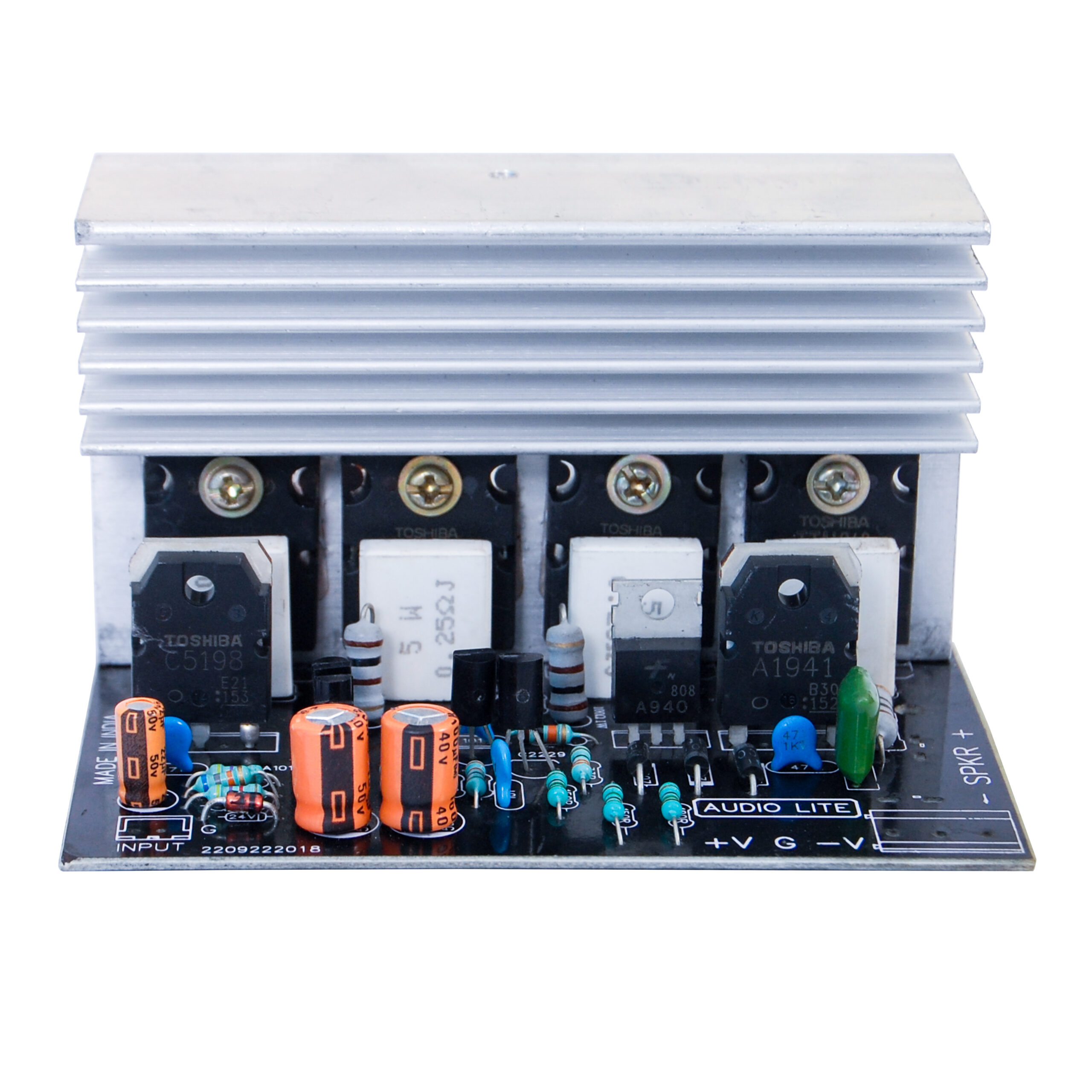 AUDIO LITE 200W Mono Amplifier Board for SUBWOOFER Using 2 Pair of 2SC5200+2SA1943 with Heavy Driver Section.