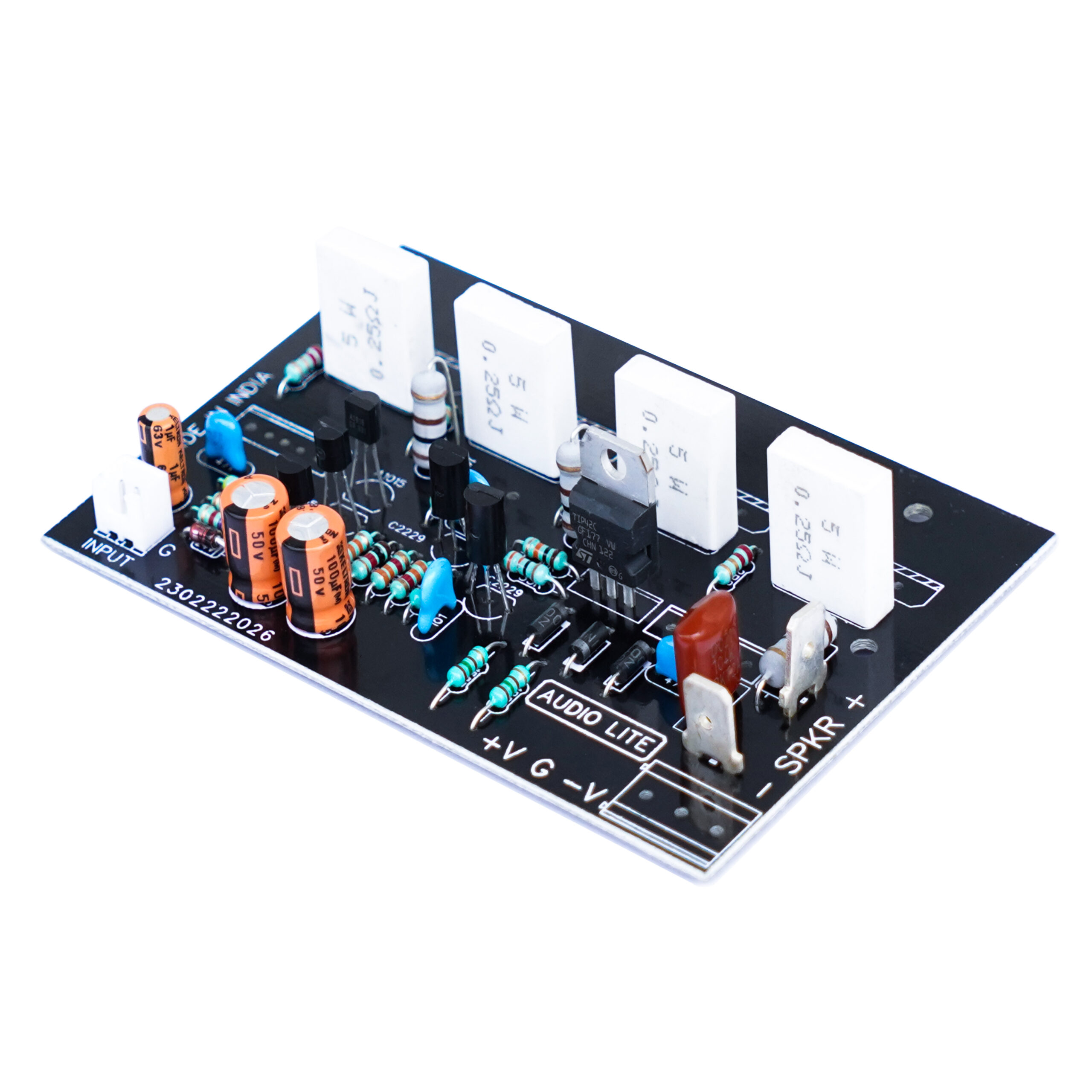 AUDIO LITE 200W Mono Amplifier Board for 2 Pair of 2SC5200+2SA1943 as Main Output TRANSISTORS.