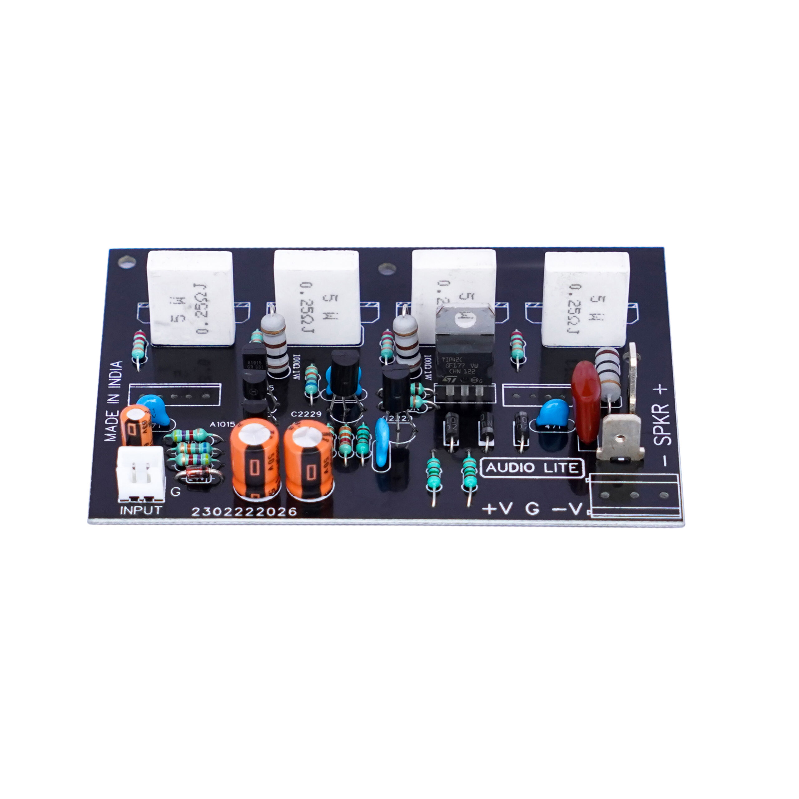 AUDIO LITE 200W Mono Amplifier Board for 2 Pair of 2SC5200+2SA1943 as Main Output TRANSISTORS.