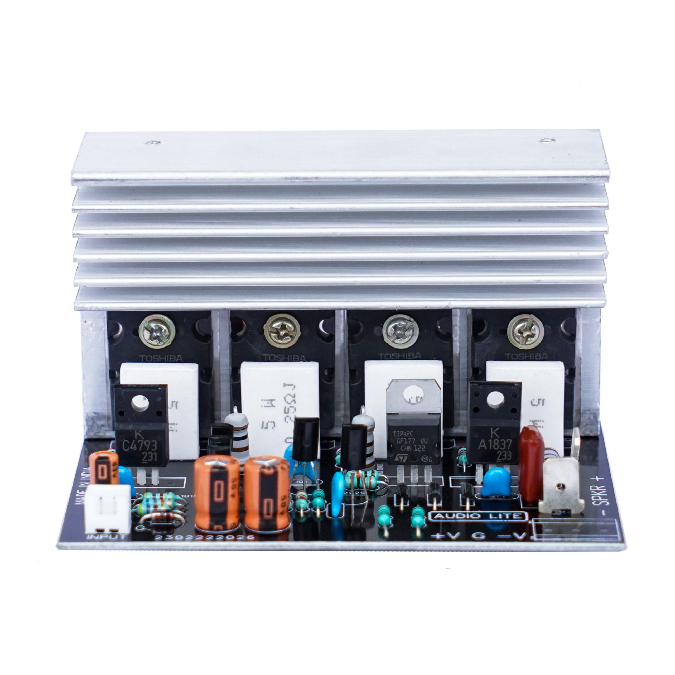 AUDIO LITE 200W Mono Amplifier Board Using 2 Pair of 2SC5200+2SA1943 as Main Output TRANSISTORS. (Complete C-2)