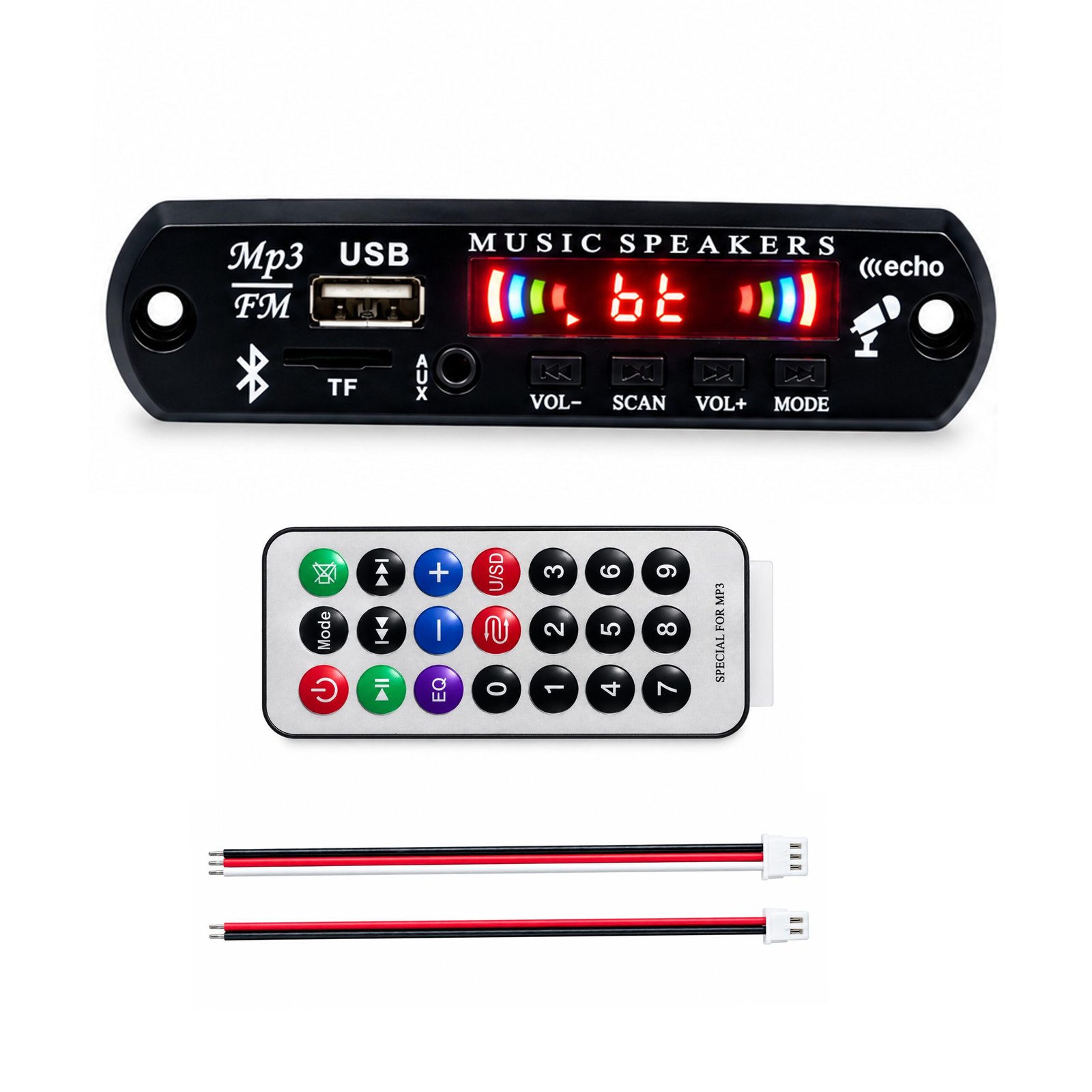 AUDIO LITE MP3 FM Bluetooth USB Music Speaker Panel with Big IC, TF Card & AUX.